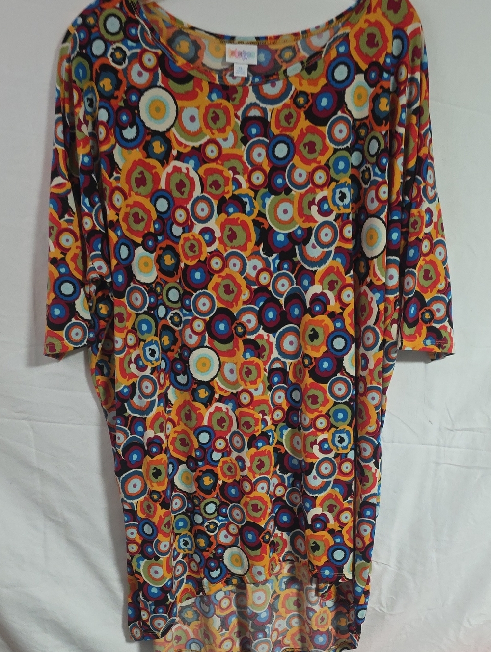 LuLaRoe Multicolor Circular Geometric Short Sleeve Shirt
